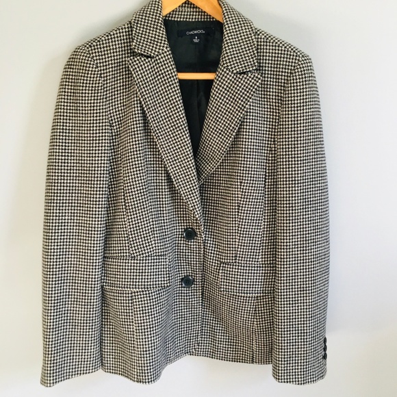 Chadwicks Tweed Houndstooth Blazer Size 8 - Picture 2 of 8